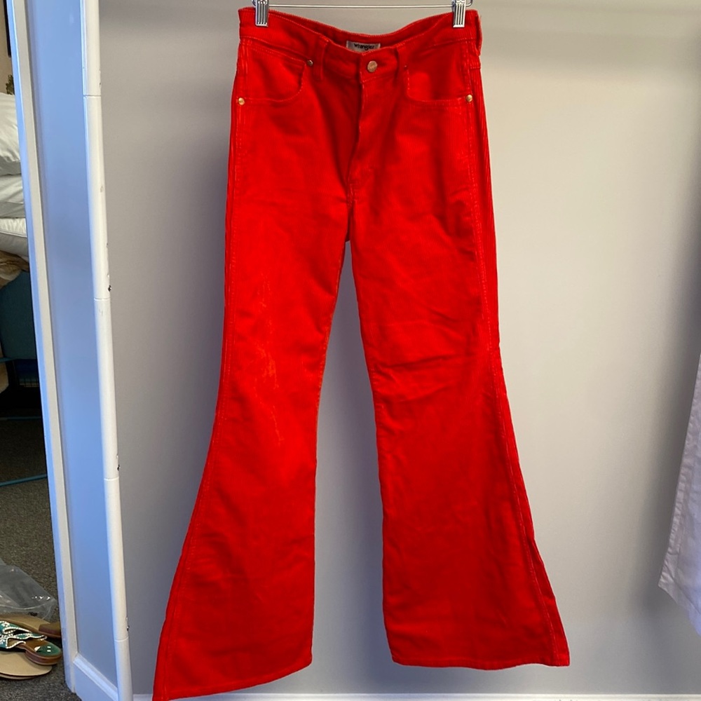 Wrangler, red corduroy flare, high waisted pants-worn once